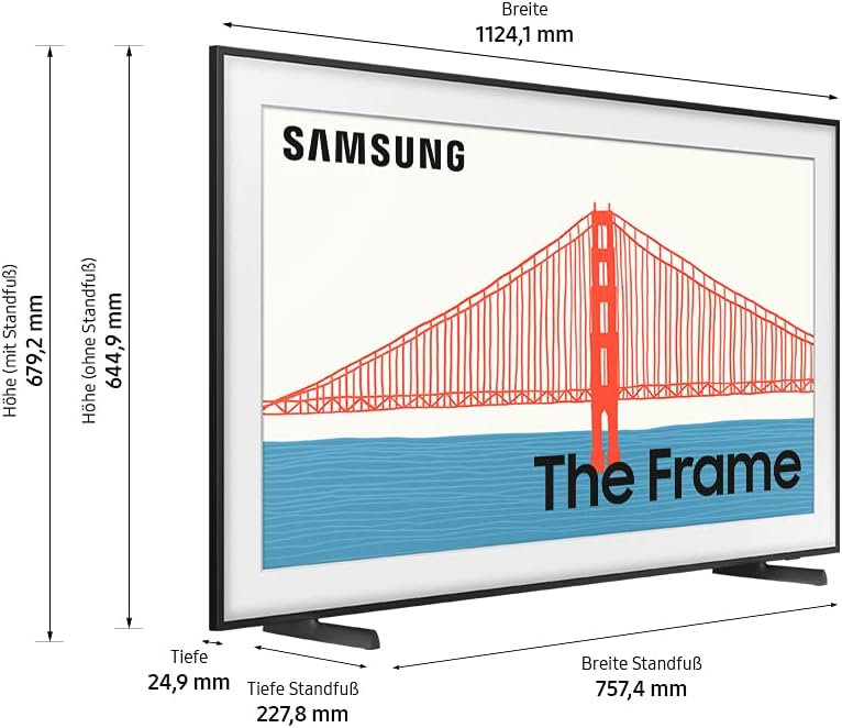 Samsung The Frame QLED 4K TV 50 Zoll (GQ50LS03AAUXZG), Quantum HDR, Design im Rahmen-Look, Austausch