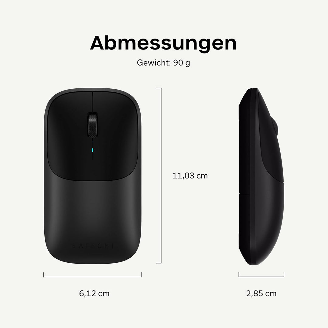 SATECHI Slim EX Kabellose Computermaus, Multi Device Bluetooth & 2,4-GHz für macOS, Windows, iPadOS
