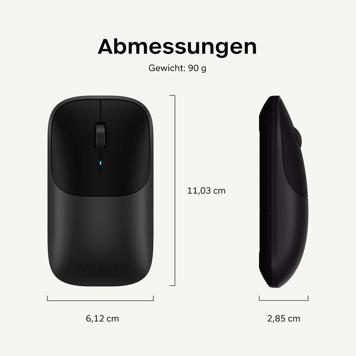 SATECHI Slim EX Kabellose Computermaus, Multi Device Bluetooth & 2,4-GHz für macOS, Windows, iPadOS