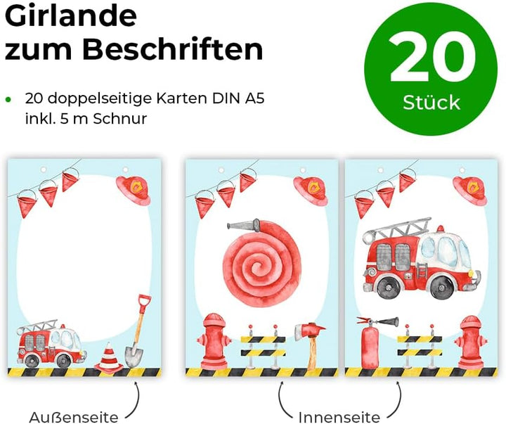 Party-Set zum Geburtstag für 12 Personen - Tischkarten, Tischunterlagen, doppelseitige Girlanden und