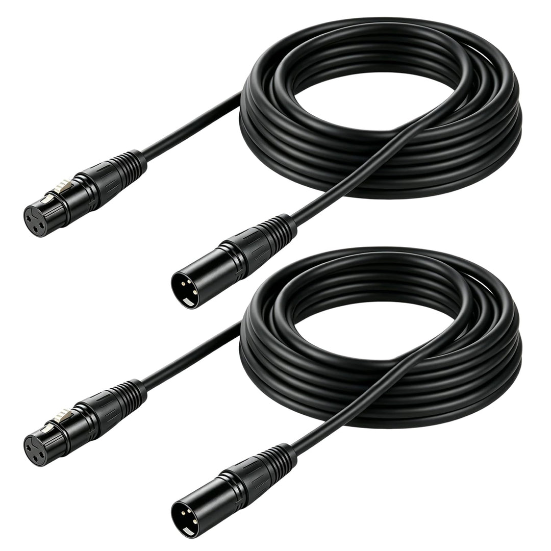 BYZESTY XLR Kabel Mikrofonkabel Patchkabel 10m, 2Pack Symmetrisches Mikrofonkabel, 3-pin XLR Mikrofo