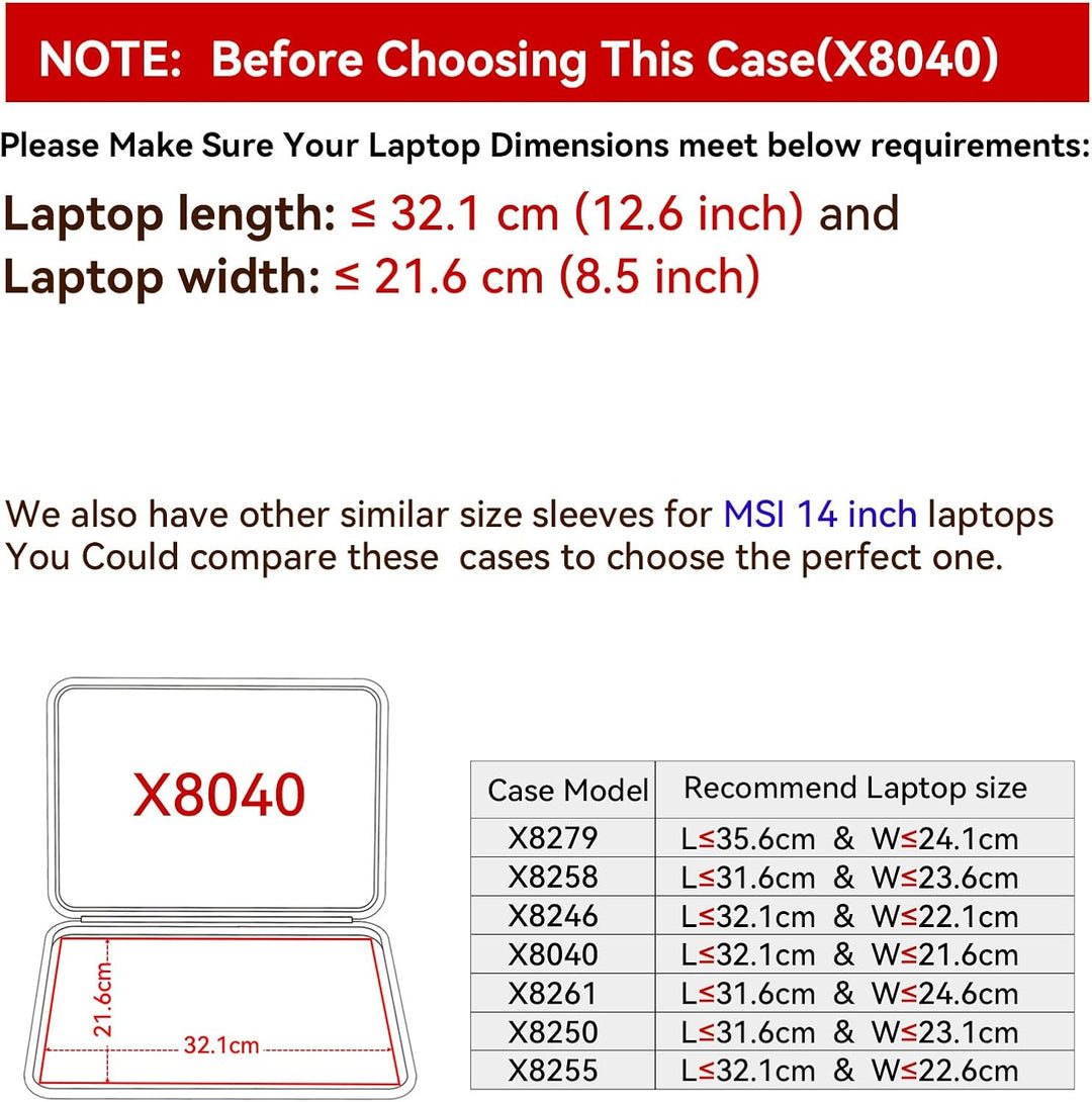 Smatree Hard Eva Schutzhülle Kompatibel für 14 Zoll MSI Prestige 14 A12UC/A12SC/A11SCX/A10SC/EVO A11