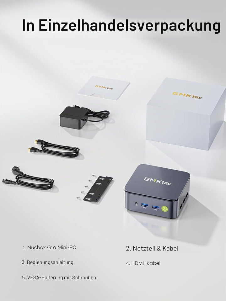 GMKtec Mini-PC N97, G5 Micro-Desktop-Computer, Intel Alder Lake N97 der 12. Generation (bis zu 3,60