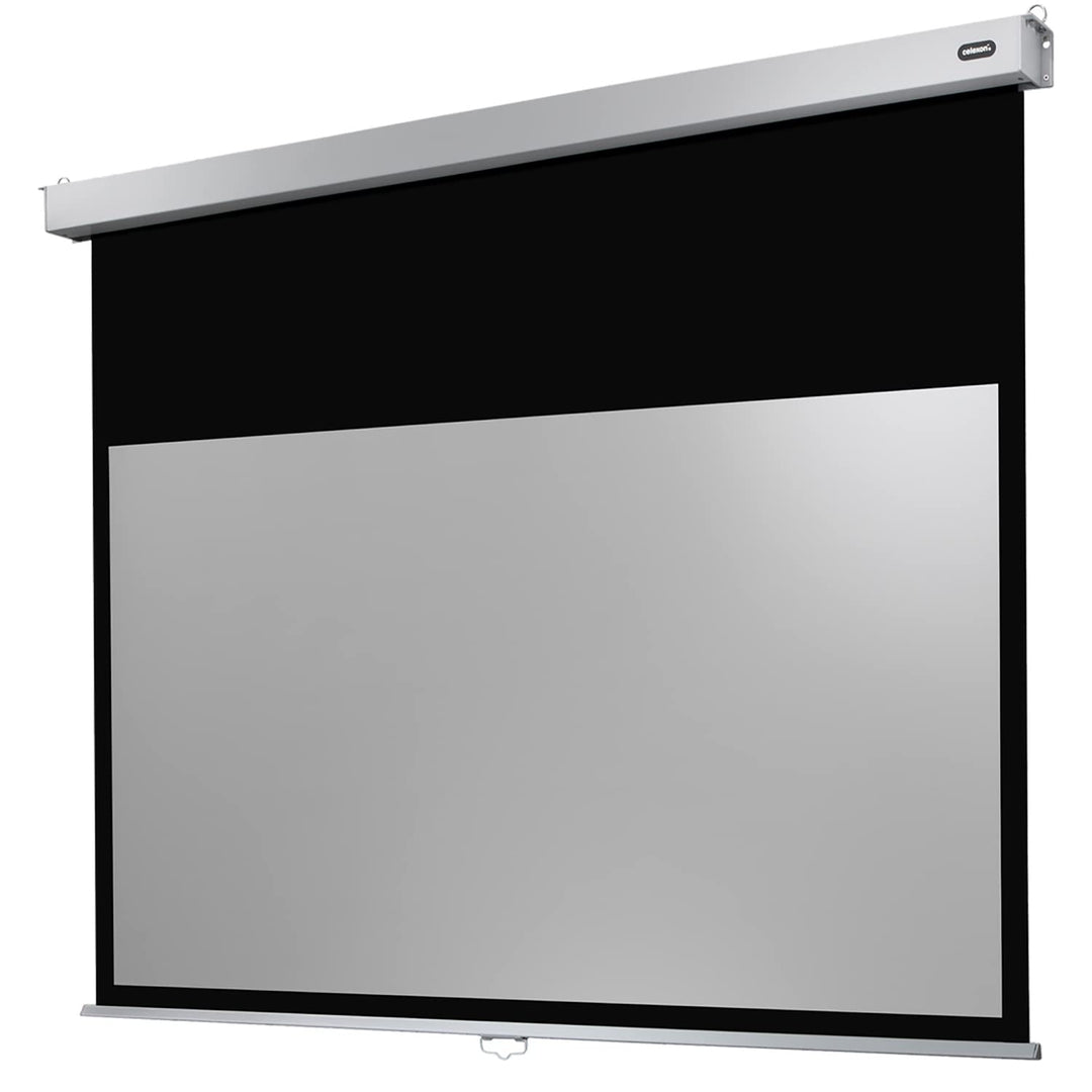 celexon manuell ausziehbare Heimkino- und Business-Rollo-Beamer-Leinwand 4K und Full-HD mit Slow-Ret