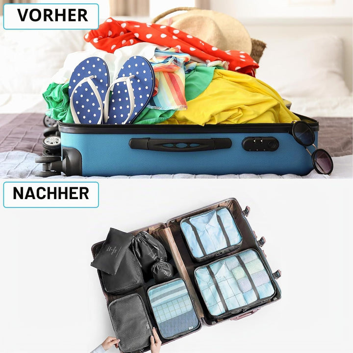 BillyBath Koffer Organizer set, Packing Cubes Kleidertaschen Schuhbeutel Reiseorganizer Packwürfel K