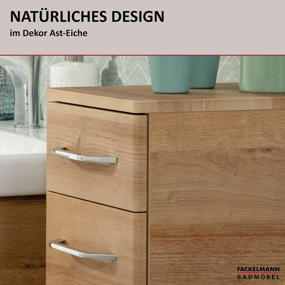 FACKELMANN Milano Midischrank mit Tür und Schublade – Schrank für Badezimmer (30,5 cm x 83 cm x 32 c