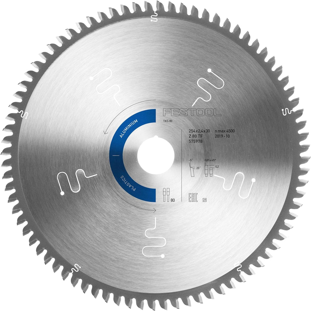 Festool Kreissägeblatt HW 254x2,4x30 TF80 A ALUMINIUM/PLASTICS