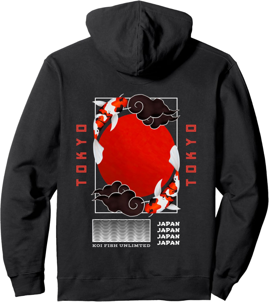 Japanischer Tokyo Nishikigoi Koi Karpfenfisch Pullover Hoodie