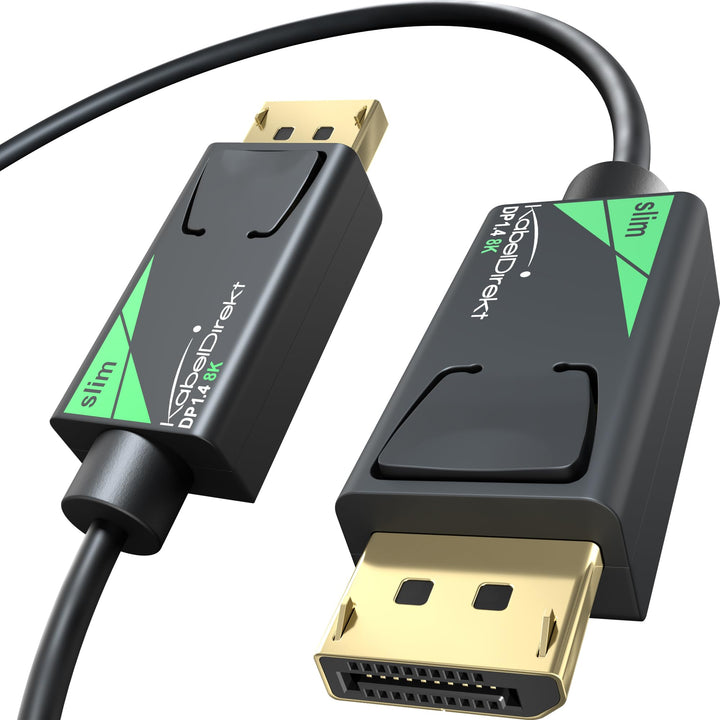 KabelDirekt – 8K / 60Hz DisplayPort Kabel, DP 1.4 – 5m – Slim DP Kabel mit 4,5mm Durchmesser, für Ga