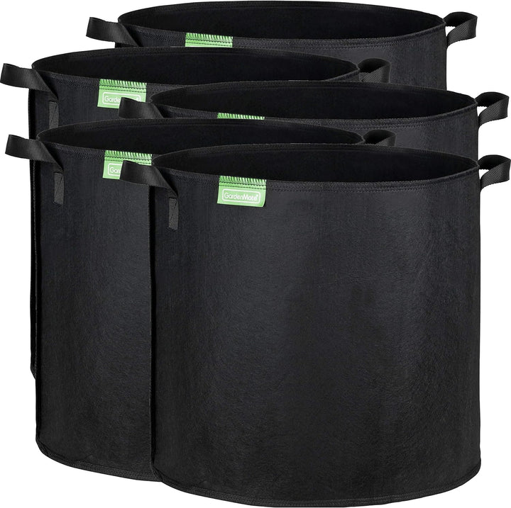 GardenMate 5X 60L Pflanzsack aus Vliesstoff Ø45.5cm Höhe 40cm - Blackline 5x 60 Liter (D45.5xH40cm)