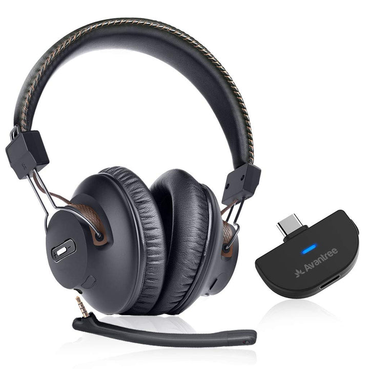 Avantree C519M – Bluetooth Kopfhörer mit Mikrofon für PS5 und Switch, Kabelloses Headset mit USB-C-A