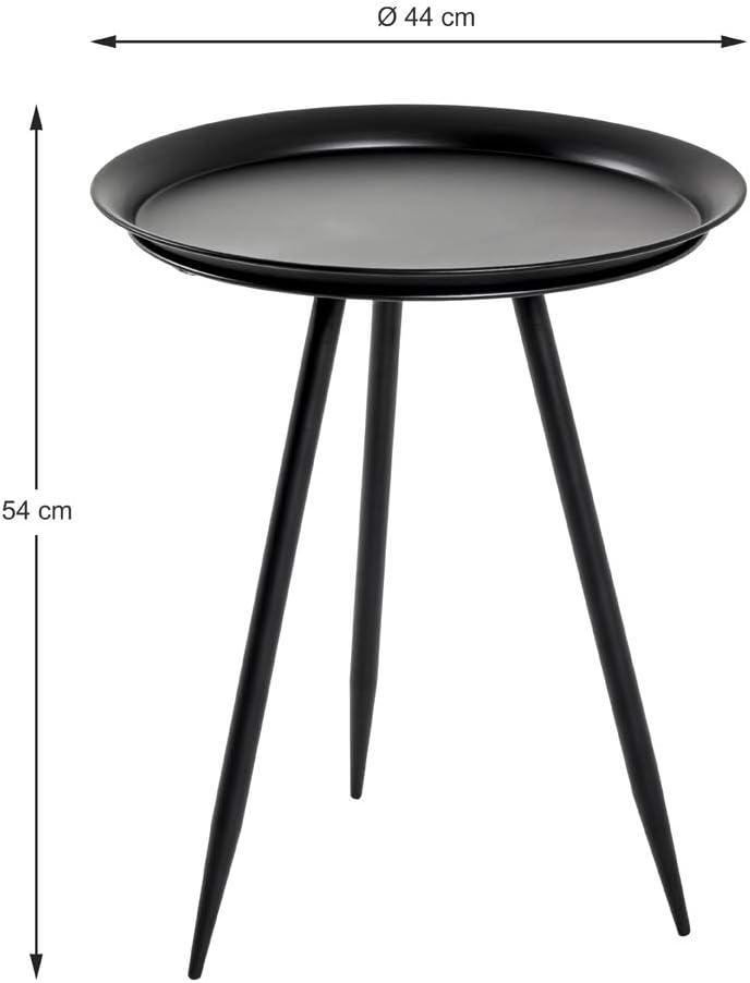 HAKU Möbel Beistelltisch, Metall, schwarz, Ø 44 x H 54 cm Schwarz Ø 44 x H 54 cm, Schwarz Ø 44 x H 5