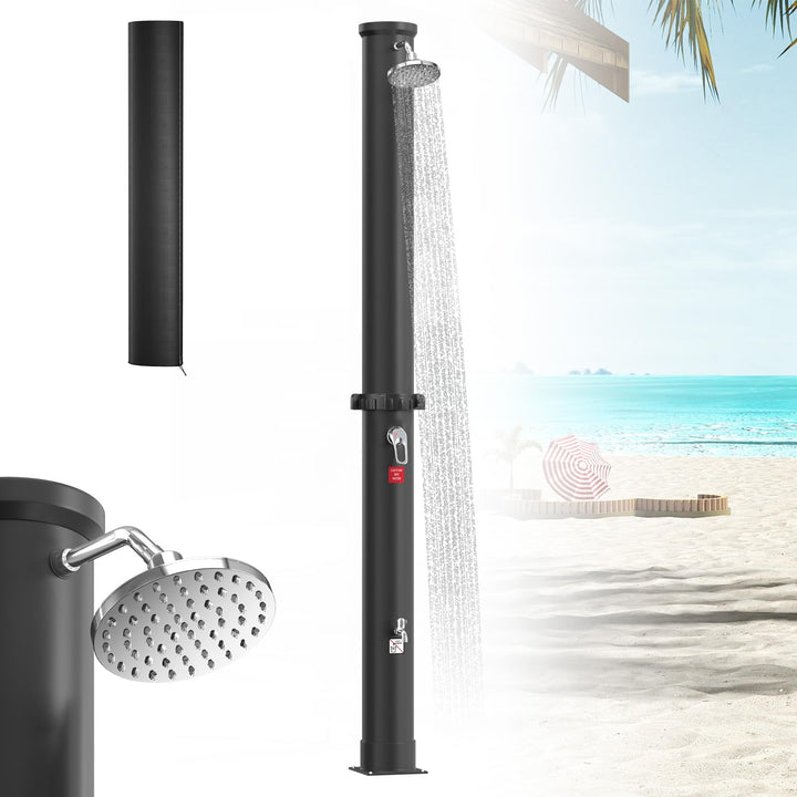 Froadp Solardusche 40 Liter für Garten & Pool, Solar Gartendusche mit 360° Schwenkbarem Regenduschko