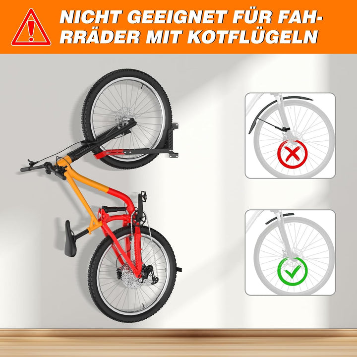 IMAYCC 160° Schwenkbare Fahrrad-Wandhalterung bis 50 kg, Fahrradhalterung Wand ohne Schweres Heben H