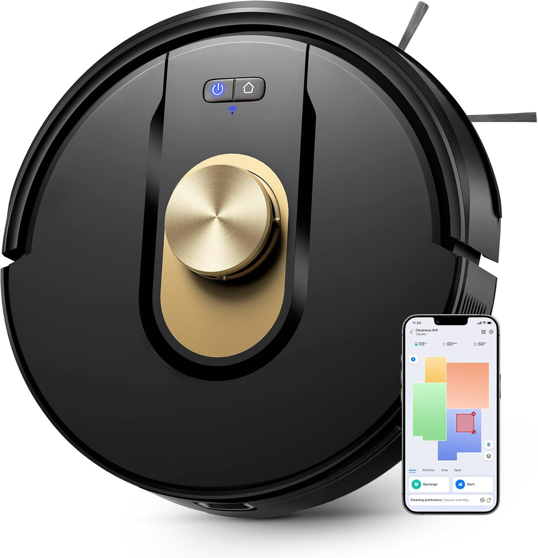 Vexilar W9 Saugroboter mit Wischfunktion, Staubsauger Roboter mit LiDAR Navigation, 3-in-1 Saug und