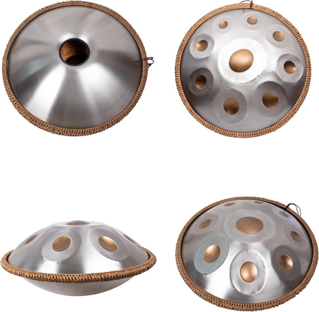 Handpan Anfänger, Stahltrommel 9 Töne 18 Zoll, Hand Pan in G-Dur, Hand Drum mit Drumtasche und Handp