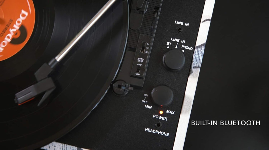 Victrola Journey Bluetooth Kofferplattenspieler mit DREI Abspielgeschwindigkeiten | Schwarz | VSC-55