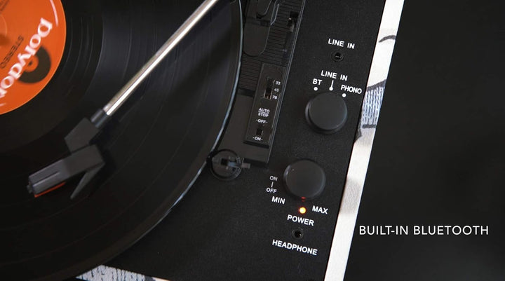 Victrola Journey Bluetooth Kofferplattenspieler mit DREI Abspielgeschwindigkeiten | Schwarz | VSC-55