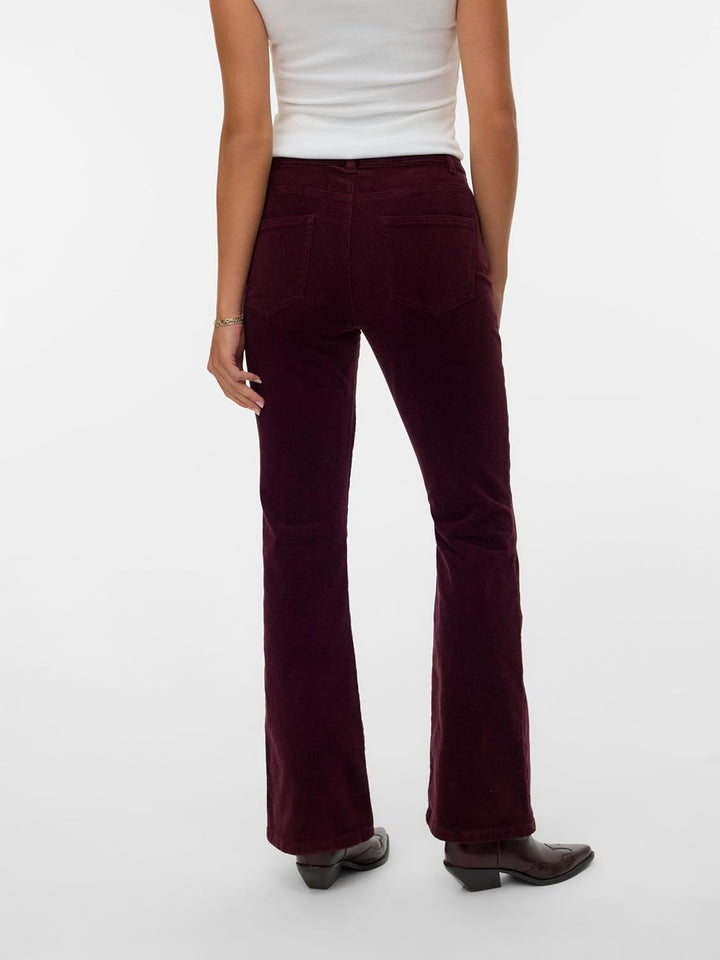 VERO MODA Female Hose VMSIGA Hohe Taille Cordhose XS / 34L Winetasting, XS / 34L Winetasting