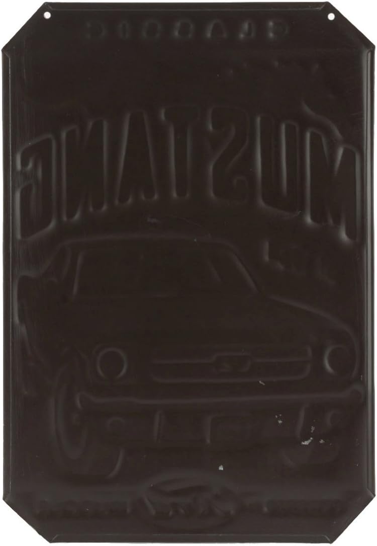 Open Road Brands Ford Classic '66 Mustang Blechschild mit Prägung schwarz/red, schwarz/red