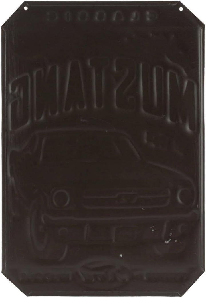 Open Road Brands Ford Classic '66 Mustang Blechschild mit Prägung schwarz/red, schwarz/red