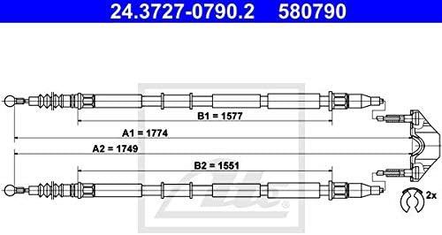 ATE 24.3727-0790.2 Seilzug, Feststellbremse