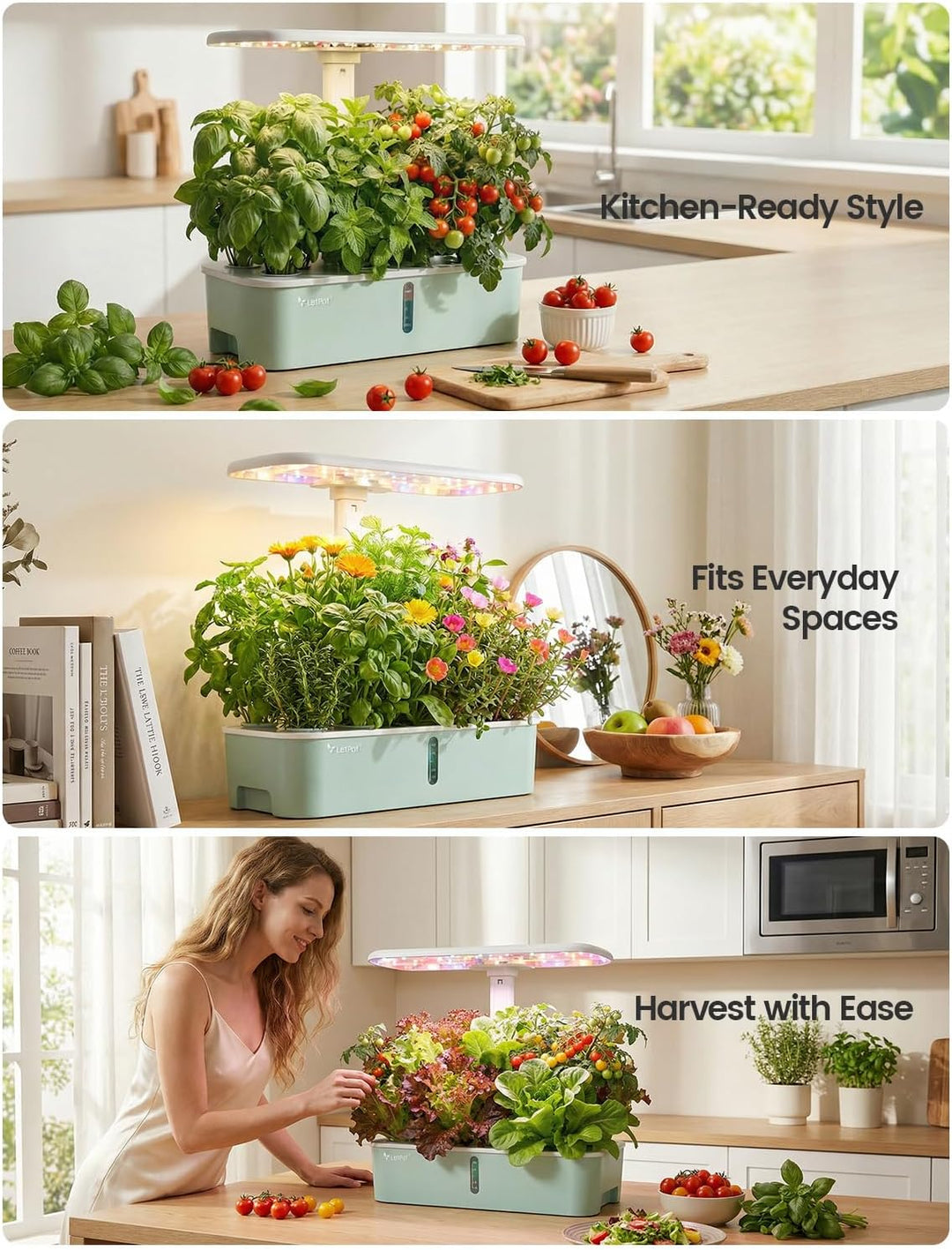 LetPot LPH-Air WiFi Hydroponisches Anzuchtsystem, 10 Hülsen Smart Herb Garden Kit für Innenräume, In