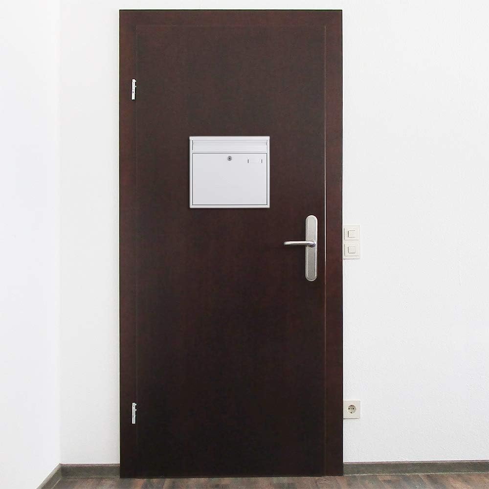 Rottner Briefkasten Teramo aus Stahl in Weiss, Mailbox, Postkasten, Zaunbriefkasten, DUO-Briefkasten