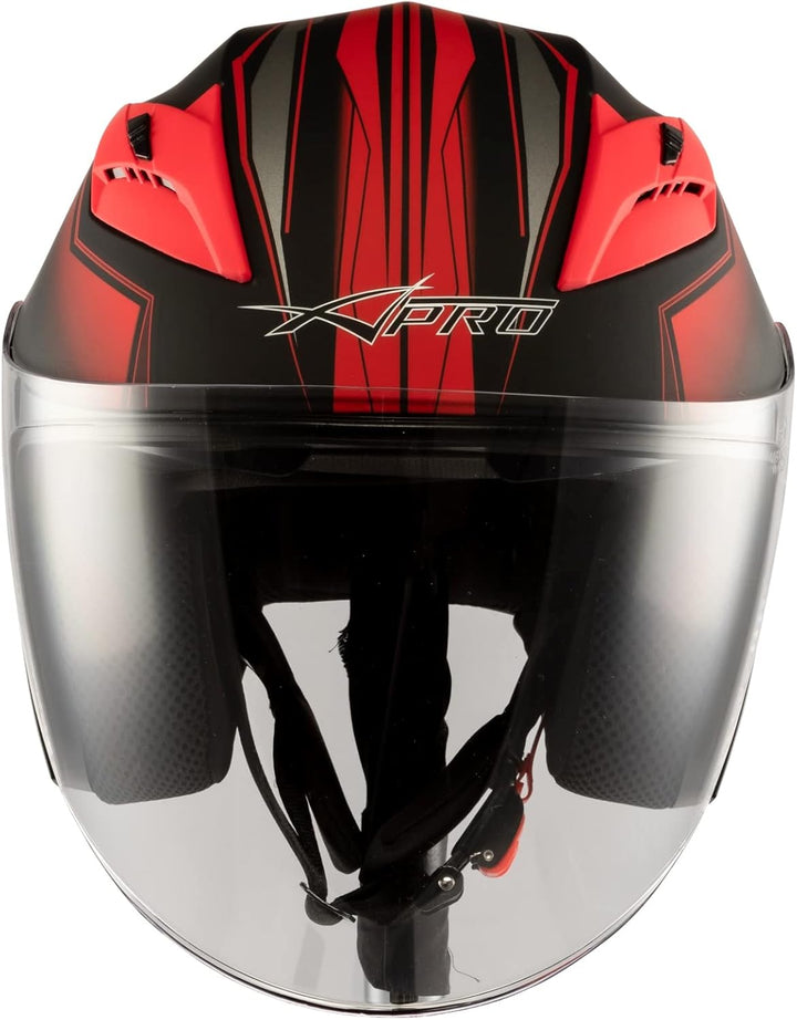 Motorradhelm Doppeltvisier City Jet Zertifikat ECE 22-05 Scooter 59-60 cm ( L) Matt Rot, 59-60 cm (