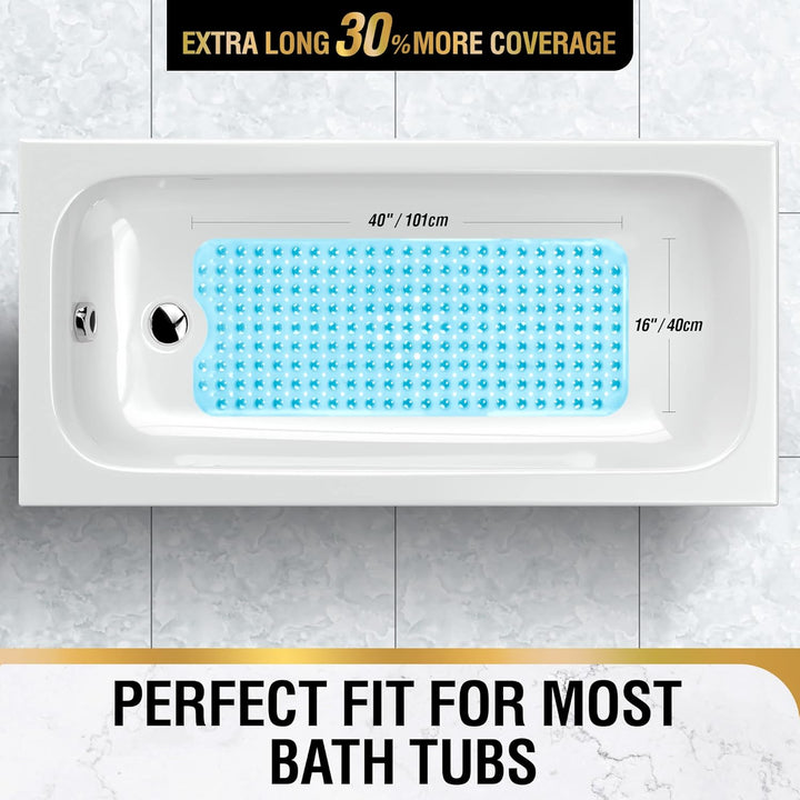 HITSLAM Badewannenmatte rutschfest, 101 x 40cm Extra Lange Antirutschmatte Badewanne, Duschmatte rut
