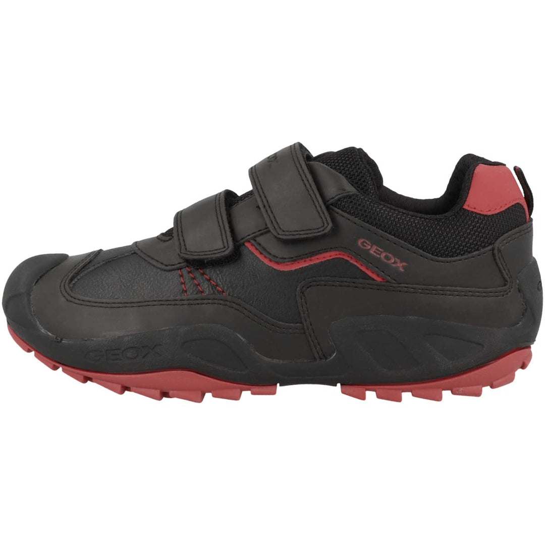 Geox Jungen J New Savage Boy A Schuhe 24 EU Black Red, 24 EU Black Red