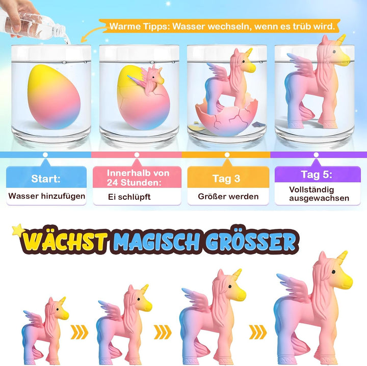 Coodoo Einhorn Schlüpft Regenbogeneier für Kinder - 6er Pack Einhorn Geschenke für Mädchen & Jungen,