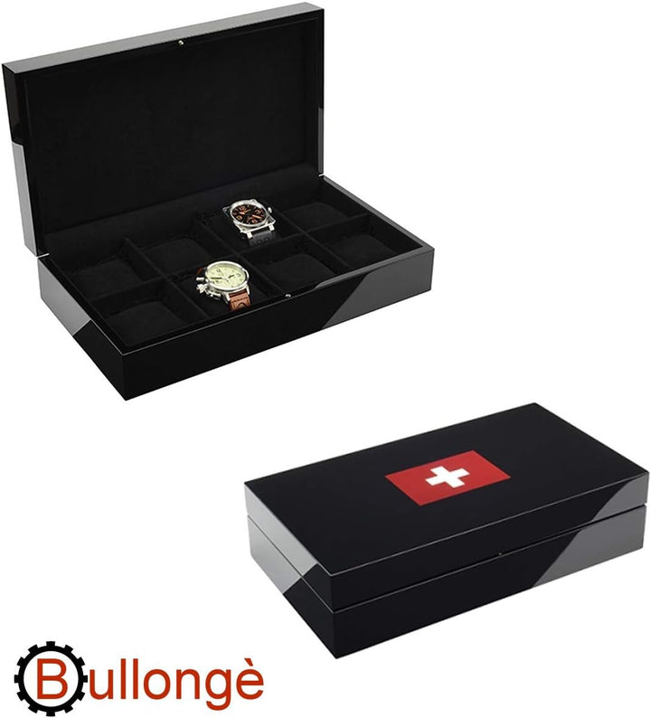 BULLONGÈ Uhrenbox ELESWISS piano black für 8 Armbanduhren