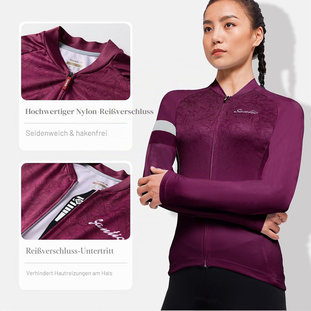 Santic Radtrikot Damen Kurz Fahrradtrikot Damen Fahrrad Shirt S Violett, S Violett