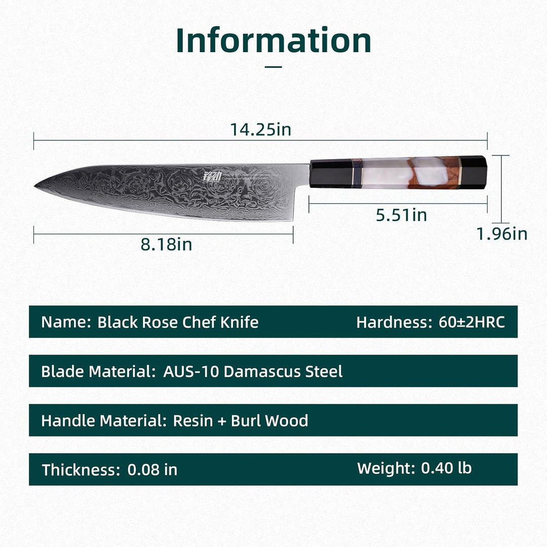 FINDKING 8-Zoll-Japanisches Kochmesser, Professionelles Gyuto-Küchenmesser, Scharf, Robust & Elegant
