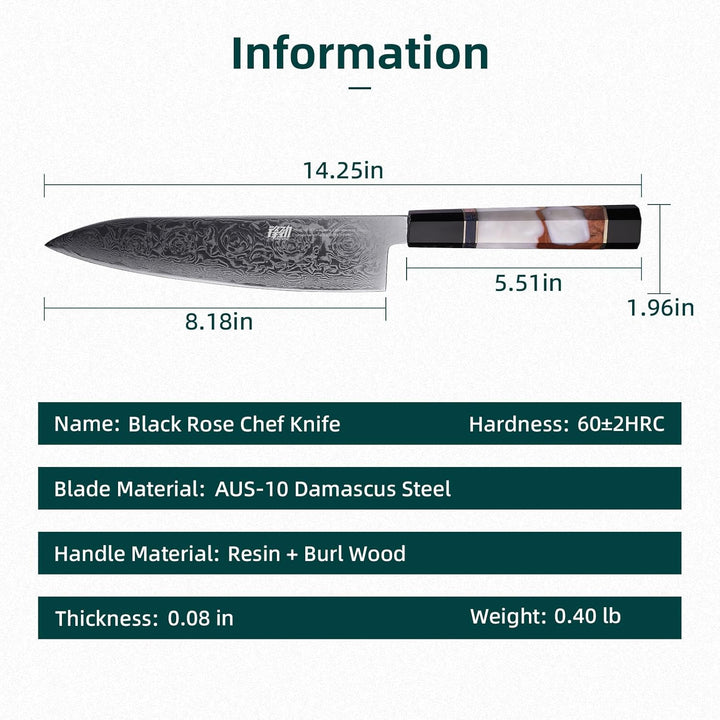 FINDKING 8-Zoll-Japanisches Kochmesser, Professionelles Gyuto-Küchenmesser, Scharf, Robust & Elegant
