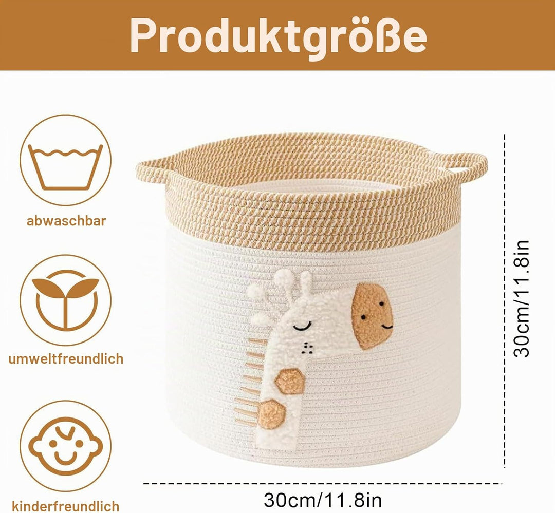 Aufbewahrungskorb Wickeltisch Korb Kinderzimmer Aufbewahrung Körbe mit Griffen, Aufbewahrungskorb Ki