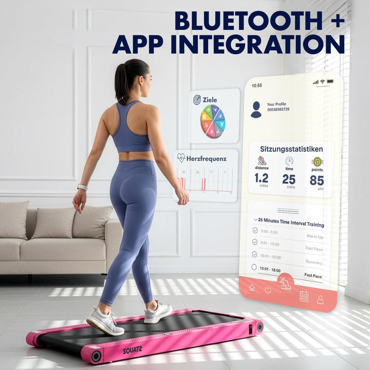 SQUATZ 2-in-1 Walking Pad Laufband, klappbar und platzsparend, ideal für Zuhause und Büro, unter Sch