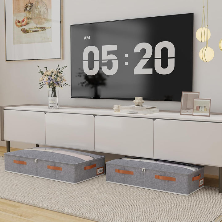 Yawinhe 2 Stück Unterbettkommode, Unterbett Aufbewahrungsbox Vliesstoff, Faltbare Aufbewahrungstasch