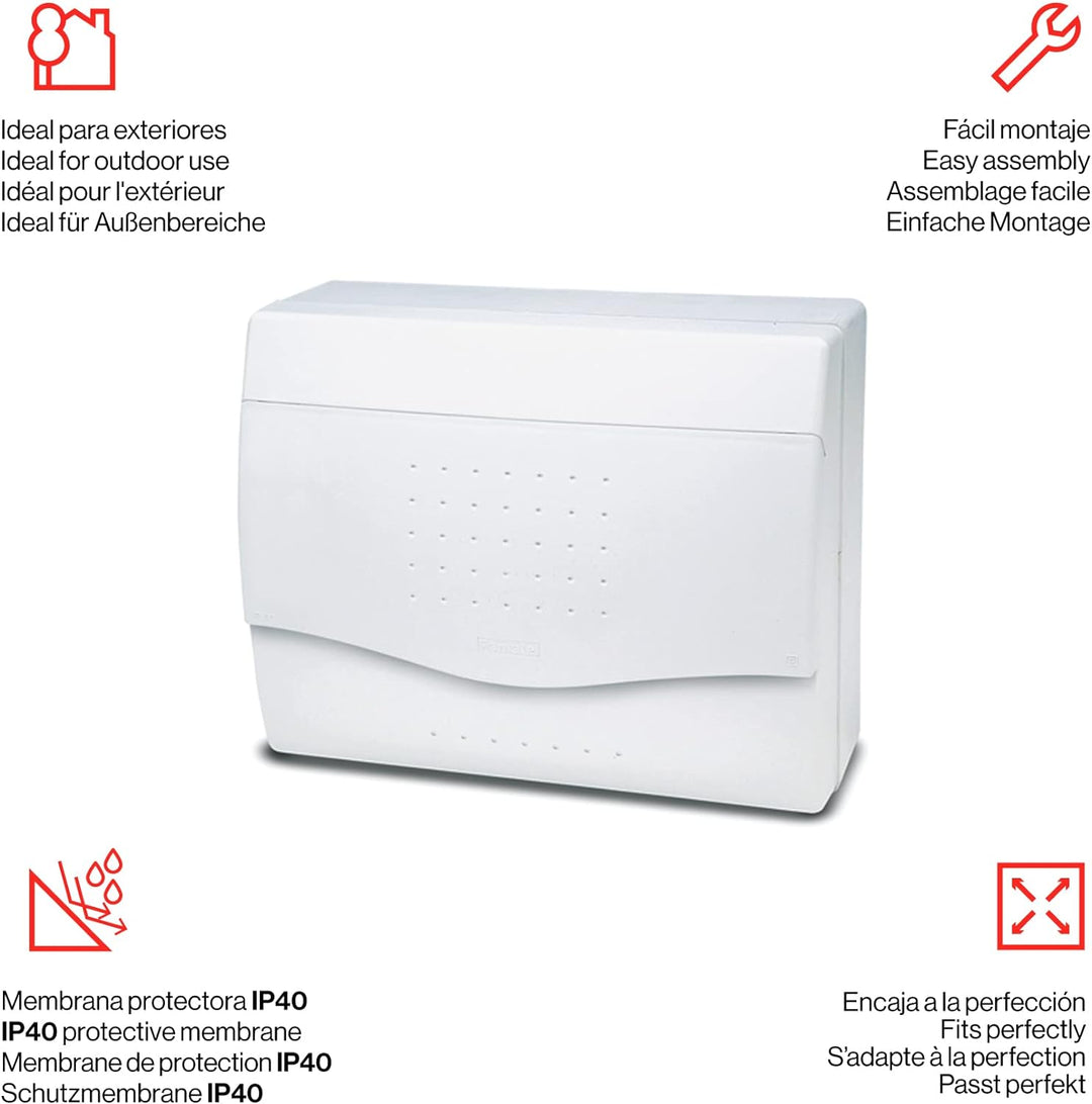 FAMATEL – Aufputzschrank Nuova | IP40 | 8/10 Elemente | 195 x 238 x 100 | Lichtundurchlässige Tür |G