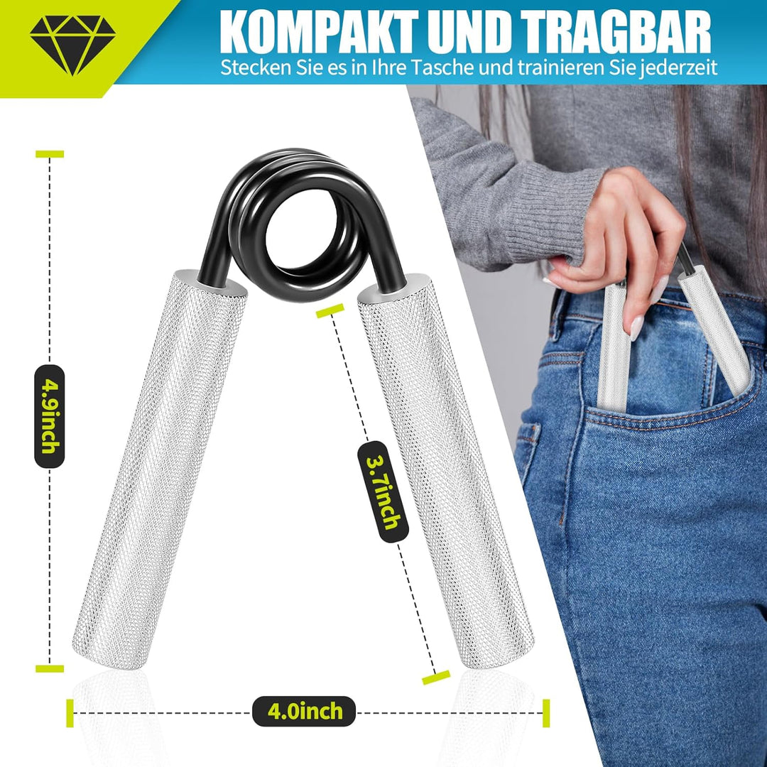 4er Pack Handtrainer Fingertrainer, Aluminium Unterarmtrainer, Grip Griffkraft Trainer, Handmuskeltr