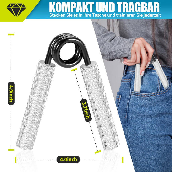 4er Pack Handtrainer Fingertrainer, Aluminium Unterarmtrainer, Grip Griffkraft Trainer, Handmuskeltr