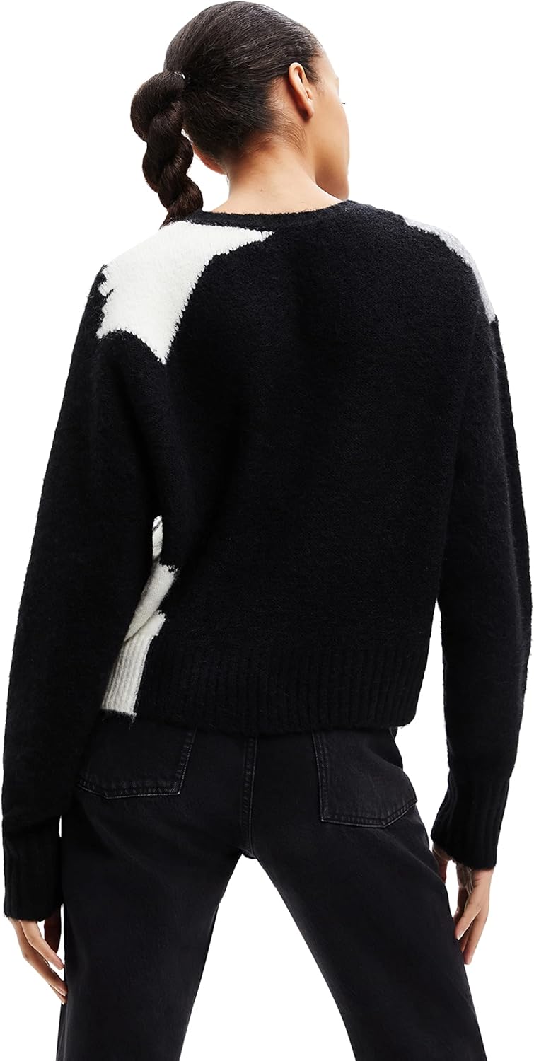 Desigual Damen Pullover Sweater M Schwarz, M Schwarz