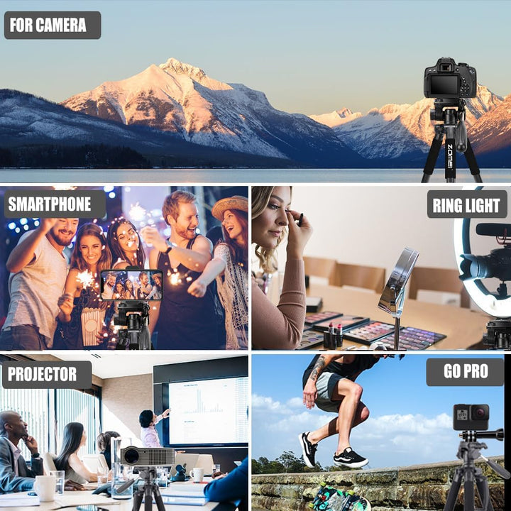 ZOMEi 188cm Stativ Heavy Duty Tall Tripod Stand, Professional Travel Video Tripod Kompatibel mit DSL