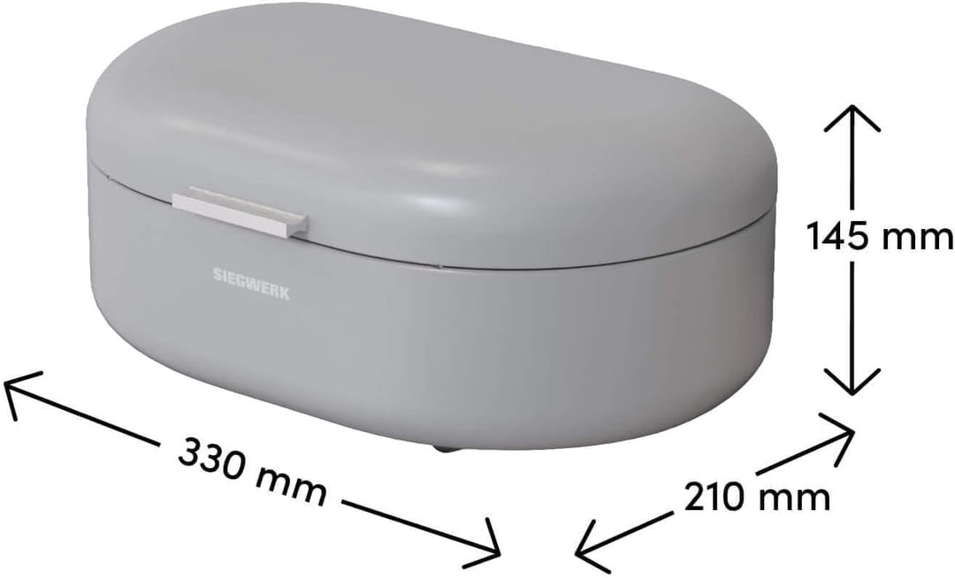 Design-Brotkasten PANEA M - Korpus, Griff und Scharniere aus Metall - hochwertige Qualität - graphit