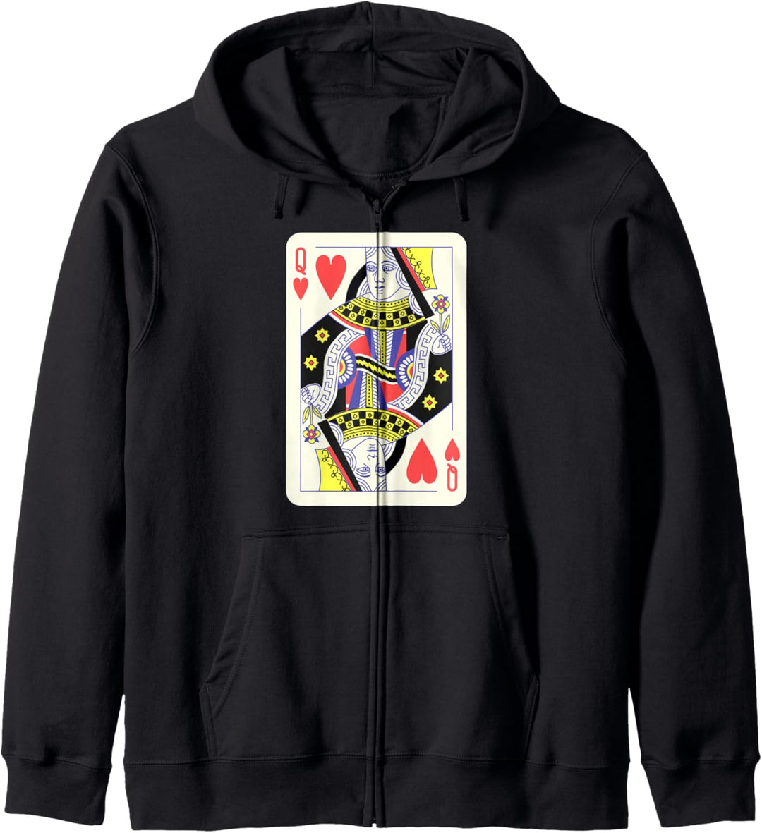 Queen of Hearts Spielkarte für Paare, Halloween-Kostüm Kapuzenjacke