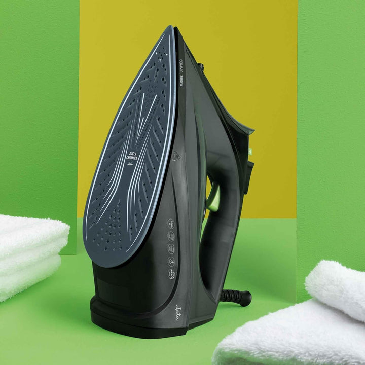 JATA JEPL2401 Bügeleisen, 3000 W, Keramiksohle, Dampfstoss, 220 g, vertikaler Dampf, Selbstreinigung