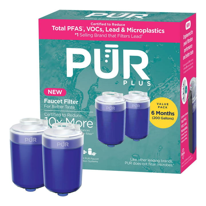PUR RF9999 MineralClear Wasserhahn-Wasserfilter, Ersatz für Filtersysteme, 3 Stück, 2 Stück, blau, 2
