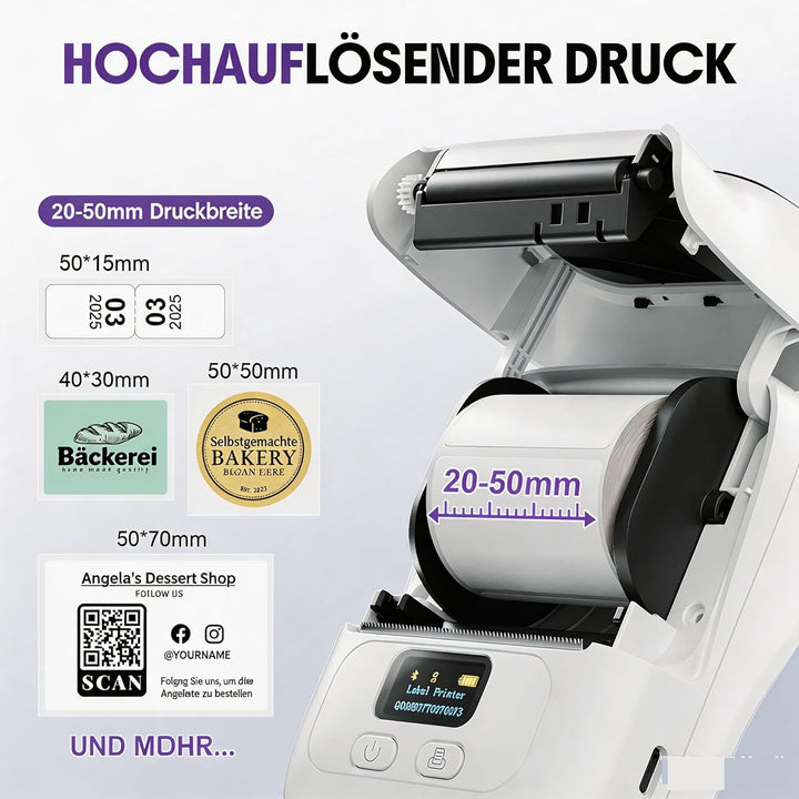 Phomemo M110 Etikettendrucker Bluetooth Etikettiergerät Beschriftungsgerät Selbstklebend, Label Prin