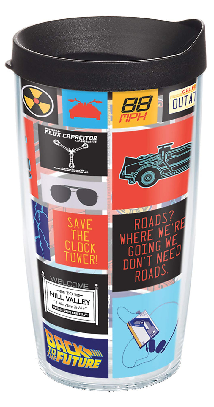 Tervis Back to the Future-Pattern Isolierter Becher, Klar-Tritan 453,6 g (16 oz) Klar - Tritan, 453,